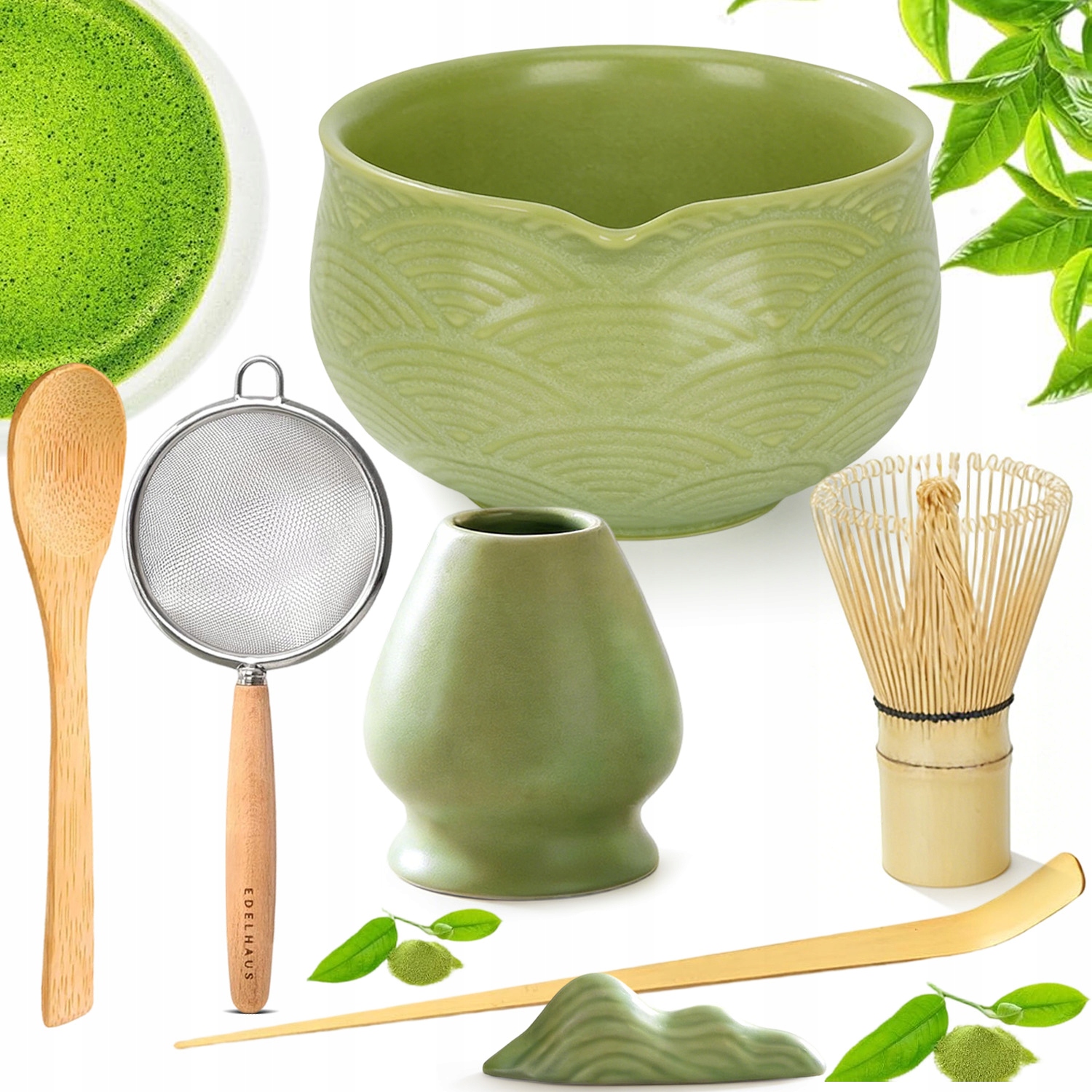 7SZT Zestaw Prezentowy Do Herbaty Matcha Zestaw Mioteł Matcha Z Trzepaczką