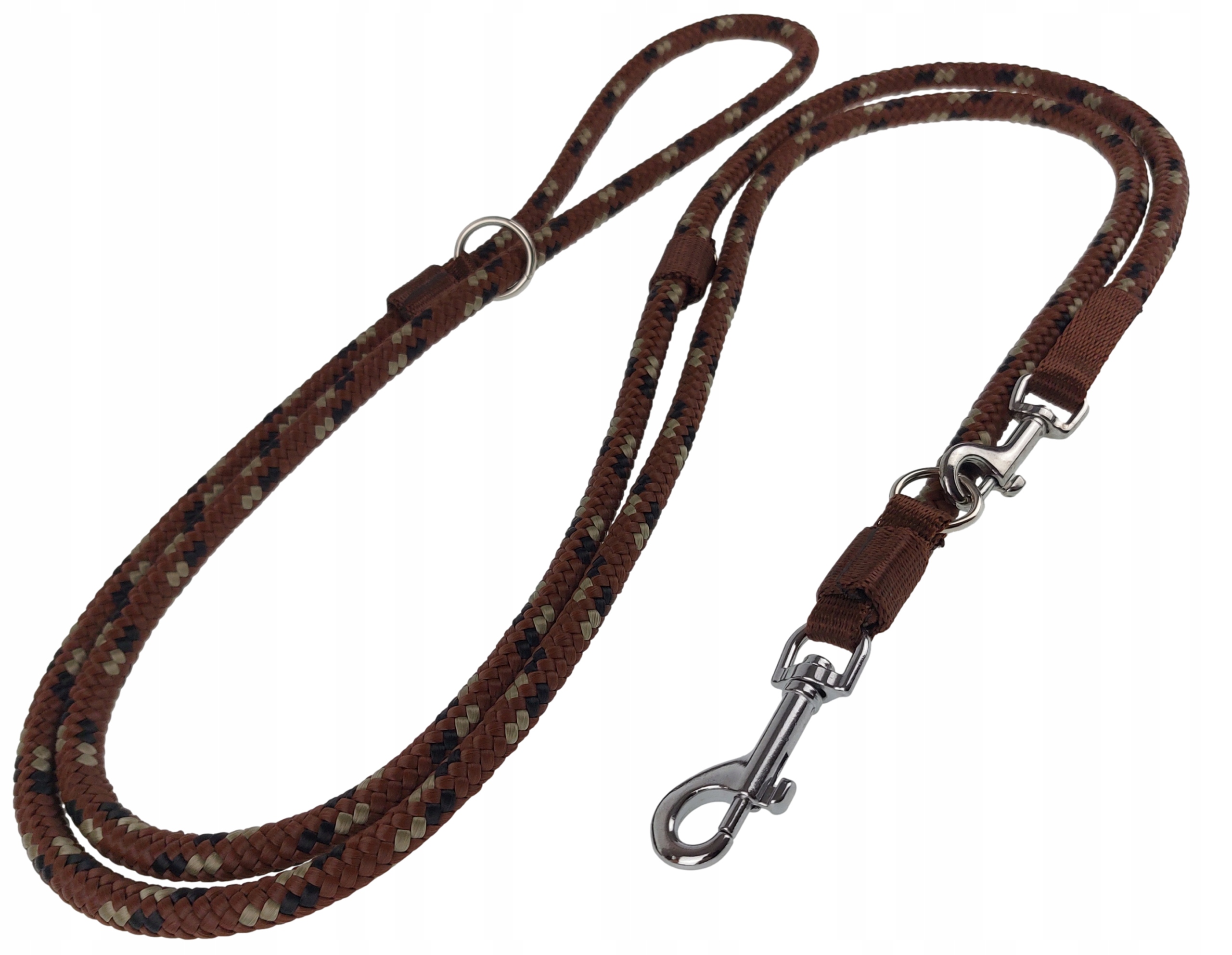 Levně Vodítko pro středního psa Nastavitelná šňůra 2,5 m/1,0 cm Champion Hnědá Melanž