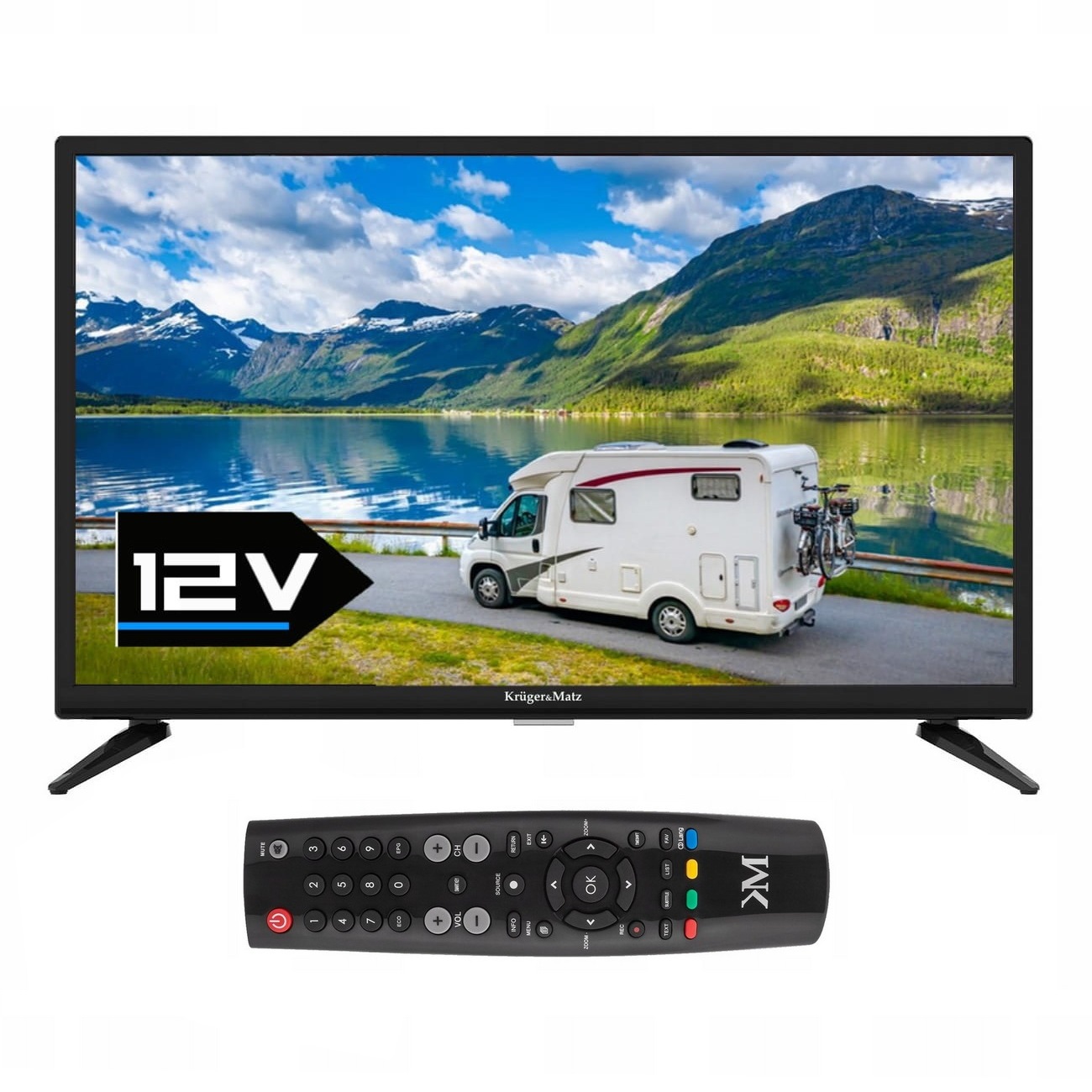 Telewizor samochodowy 24 cale USB HDMI CI+ DVB-T2 HEVC 230V 12V