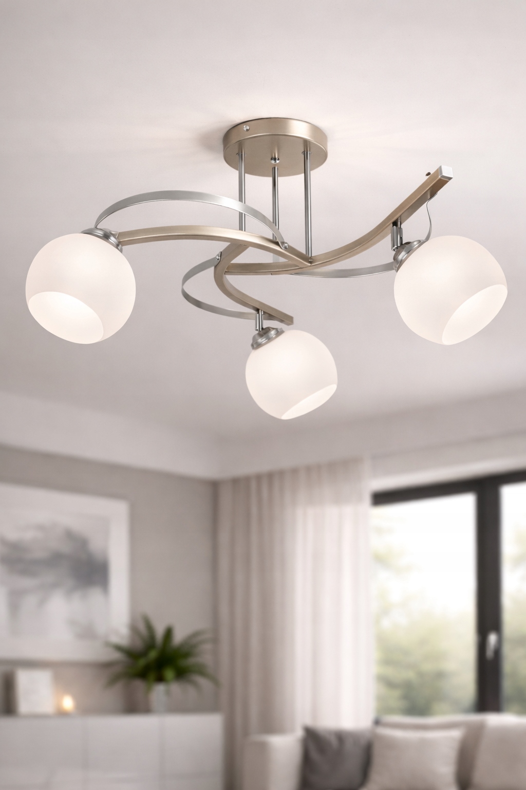 Euro-Lamp stropná lampa Kosmo 3R Saténová alva 3x60W Výrobca
