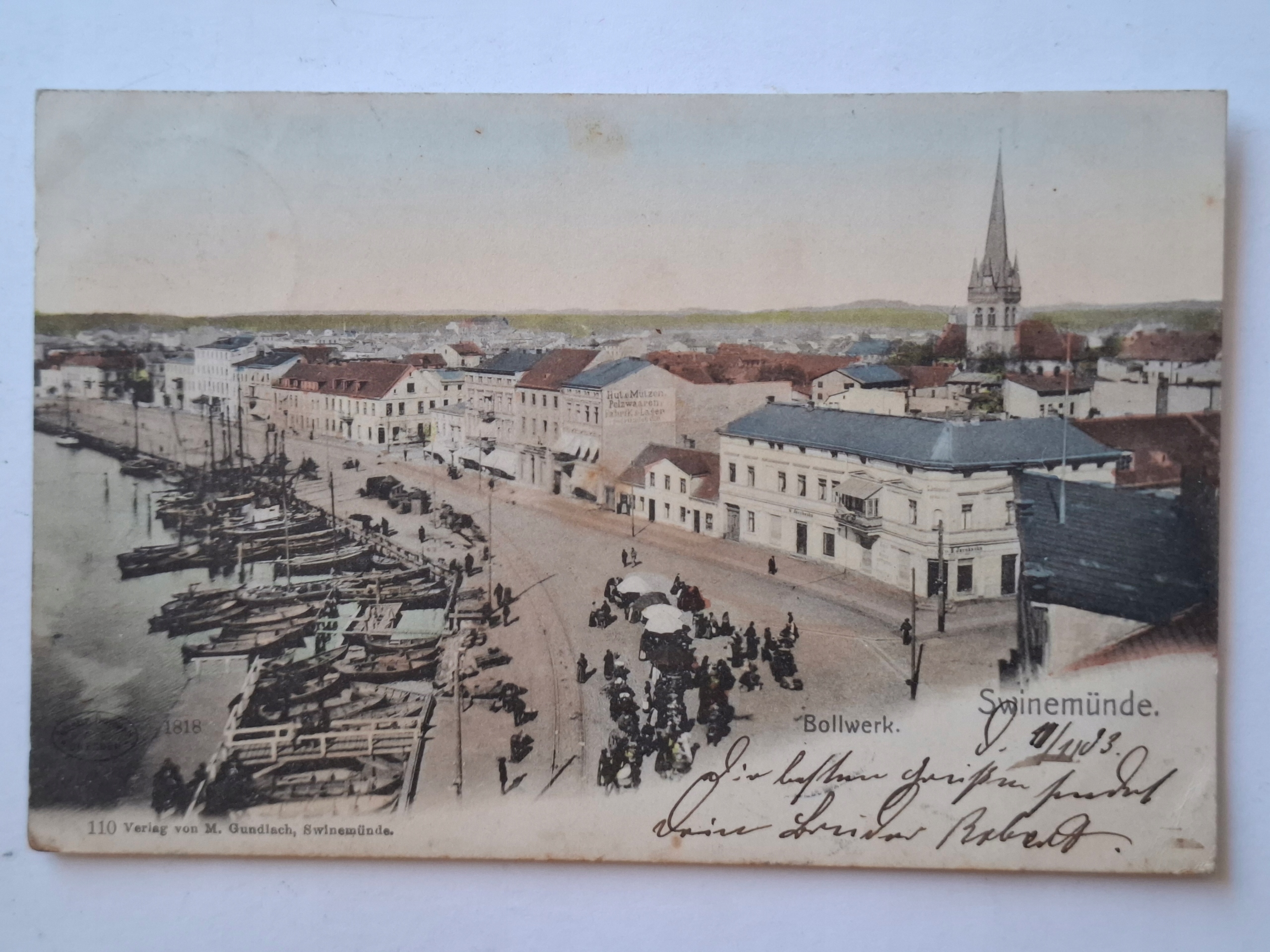 Pocztówka Swinemunde Świnoujście 1903 kolor