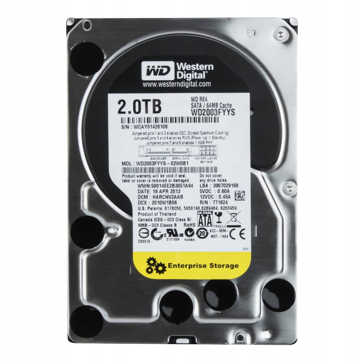 WD 2TB RE4 7.2K 64MB SATA II 3.5" WD2003FYYS
