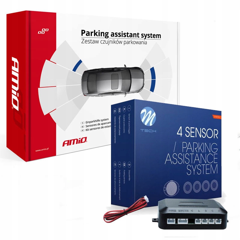 Zestaw czujników parkowania AMiO BASIC 4x czarne