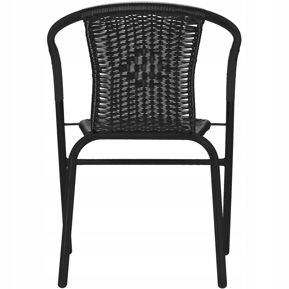 4x KRZESŁO OGRODOWE NA TARAS BALKON MOCNE WYGODNE DO STOŁU CZARNE METALOWE Marka Springos