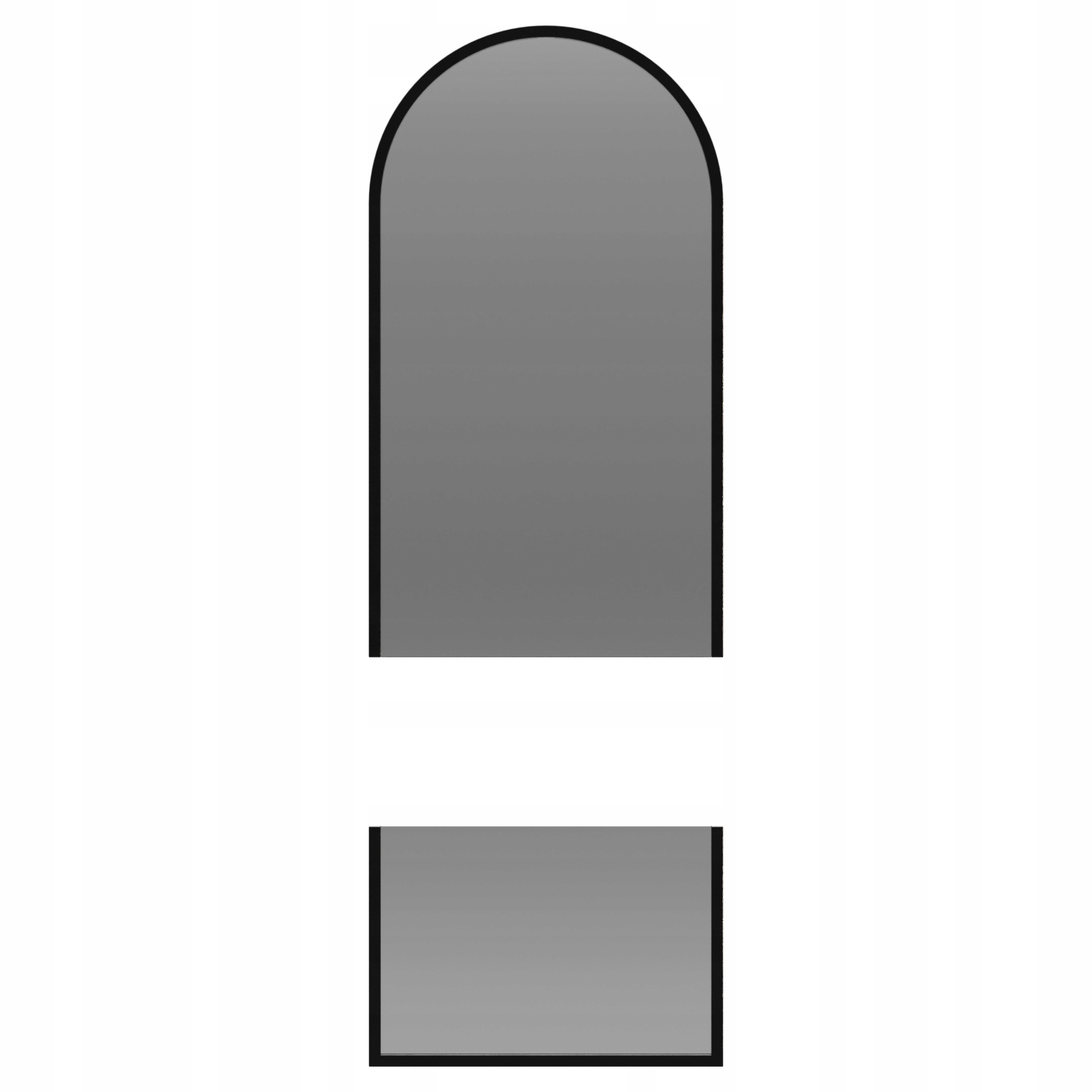 Zrcadlo polooválné Berdo v černém Mdf rámu ve dvou částech 50x120