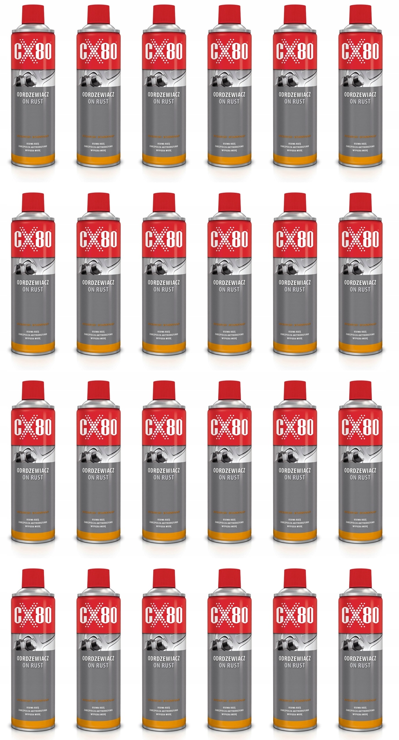 Sada 24 CX80 On Rust Odhrdzavovač s aplikátorom v spreji penetrátor 500 ml