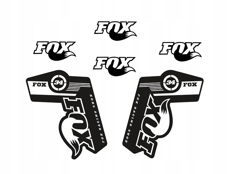 Zestaw naklejek na widelec Fox na rower naklejki