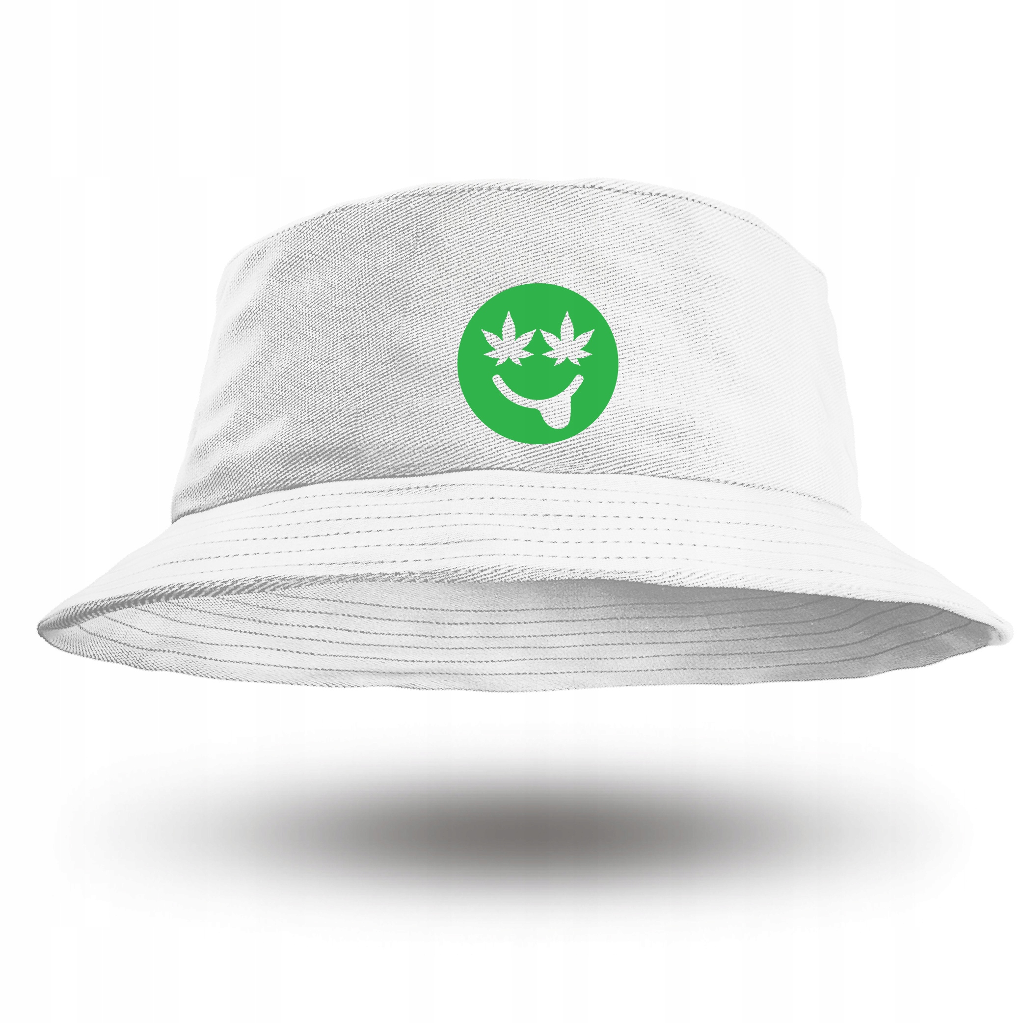 

Modny Biały Kapelusz Bucket Hat Zjarane Emoji Weed