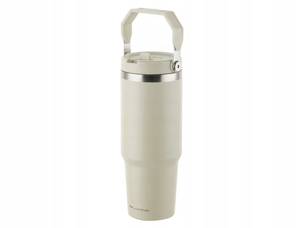 Kubek Termiczny Florina Muki 890ml Stalowy Limonkowy Ciepło 6h Zimno 12h