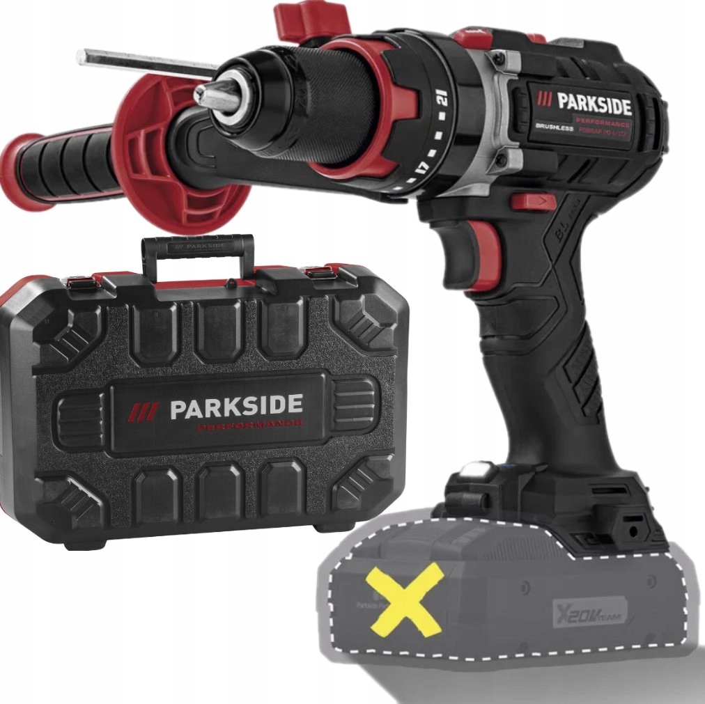 Parkside Performance zestaw z wiertarko-wkrętarką udarową, 20 V, Psbsap