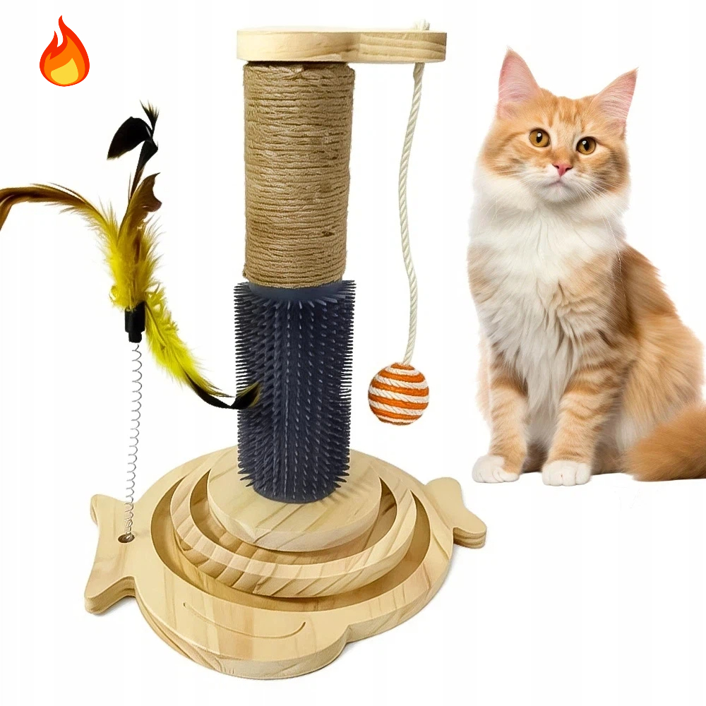 Levně Drapak Hračka Pro Kočky S Míčkem A Přísavkou, Stabilní