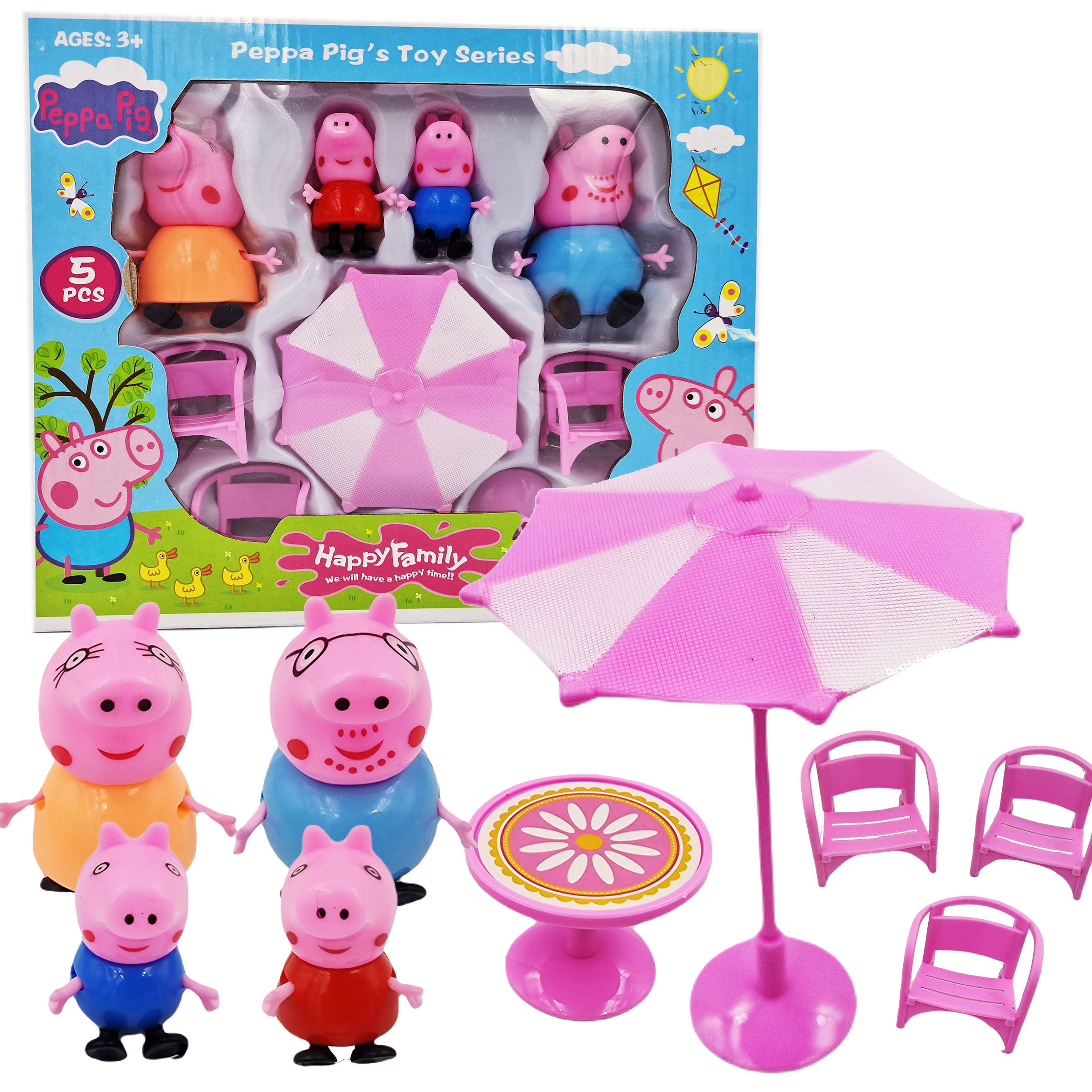 

Świnka Peppa Zestaw Figurki X4 Mama Tata Parasol