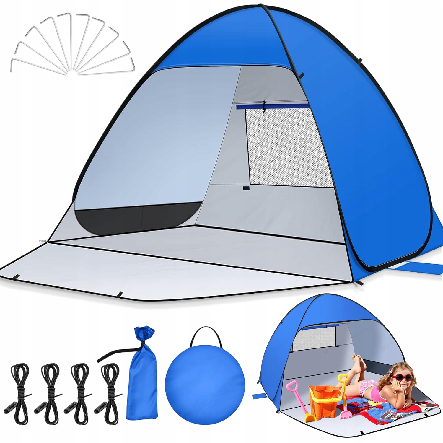 Stan Se Síťovanou Anténou A Sáčky Na Písku