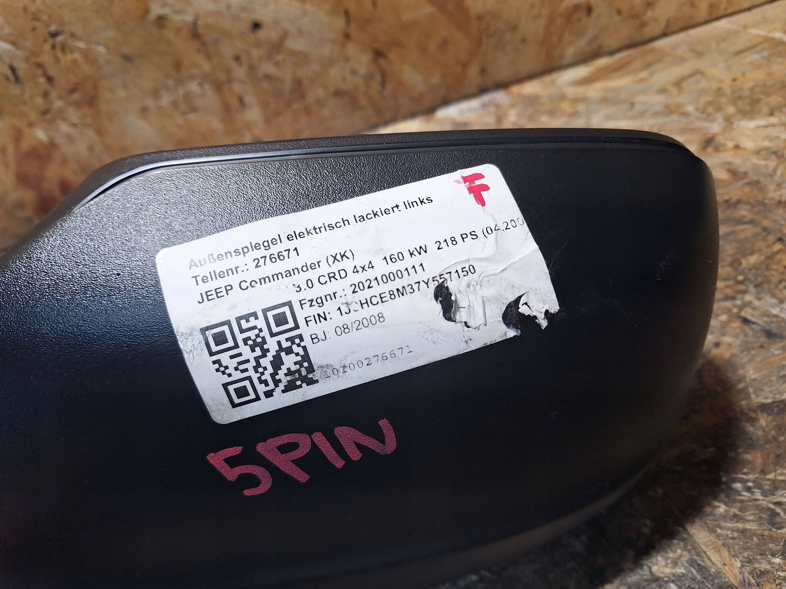 mirror left JEEP GRAND CHEROKEE WK 04-07 5PIN EUROPA