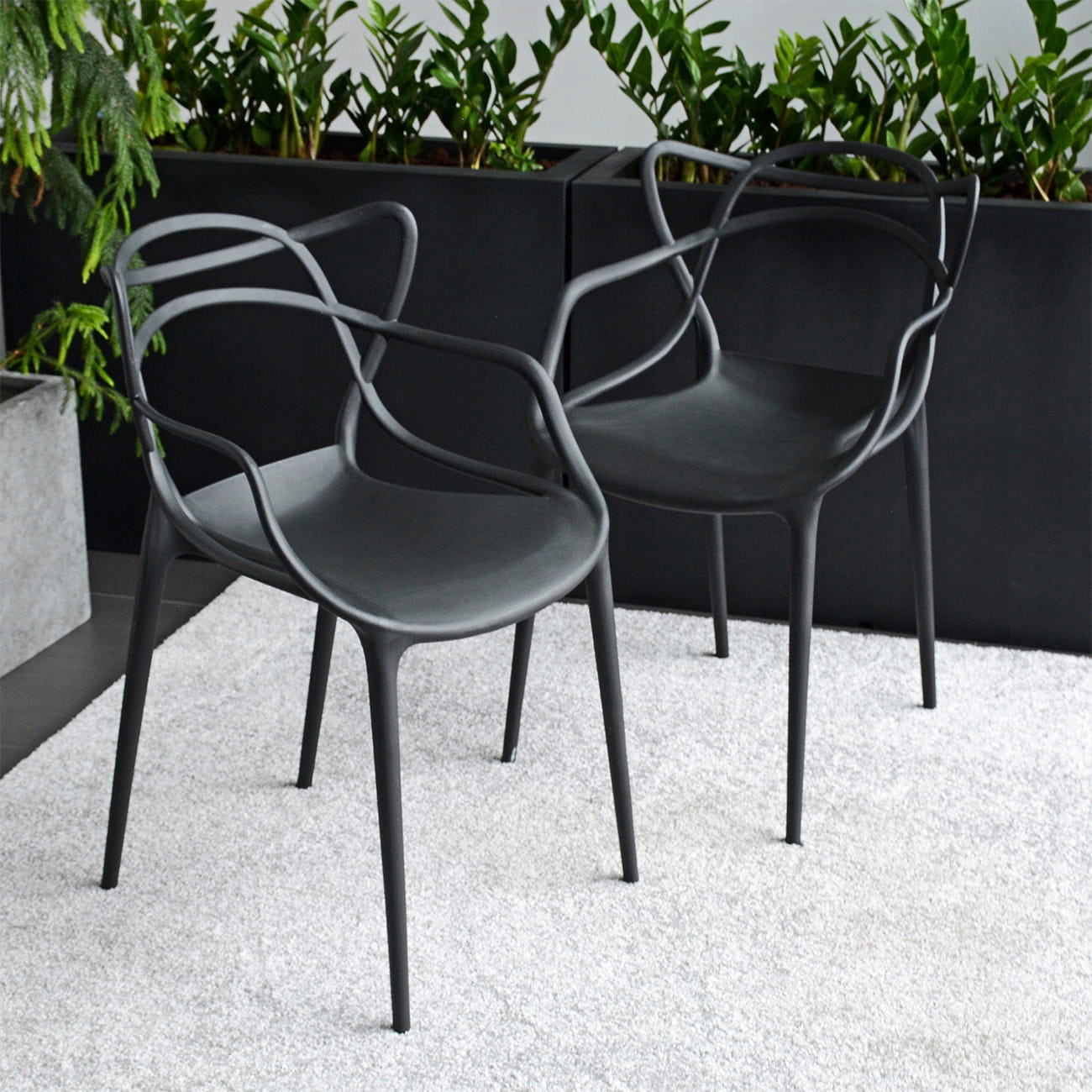 Krzesło Ażurowe Ażur Czarne Do Salonu Hotelu Restauracji Kuchni Ogrodu Głębokość mebla 55 cm