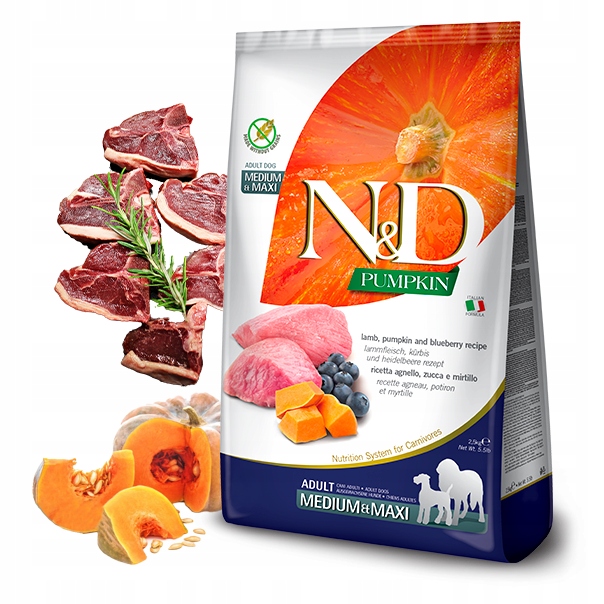 Nd Pumpkin Adult Medium Maxi Lamb 12kg karma dla psa Jagnięcina Jagoda