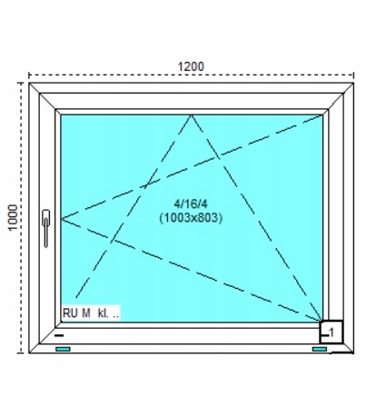 Tanie okno PCV RU2x Antracyt 120x100 Materiał plastikowe