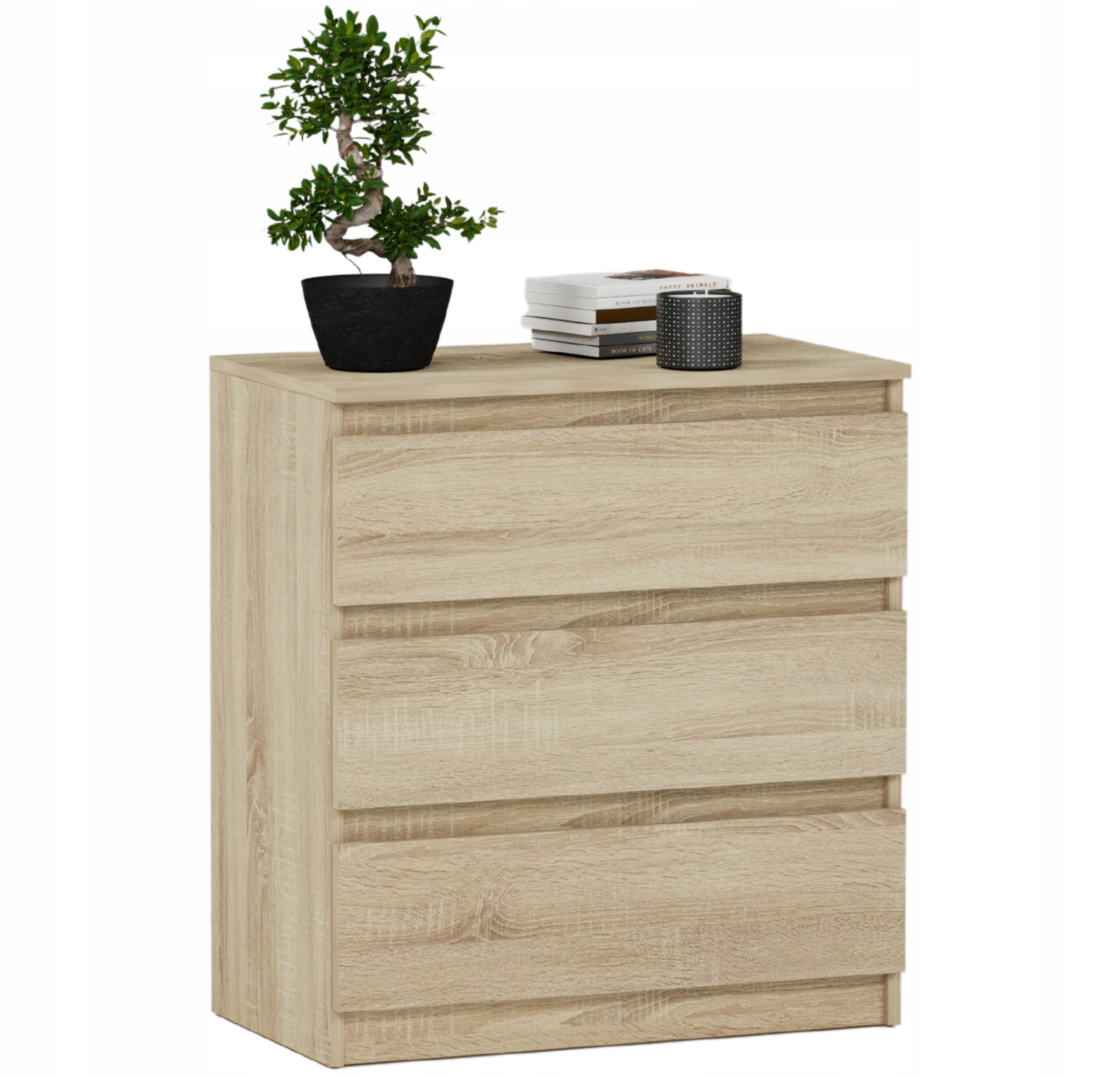 Modna DUŻA KOMODA 3 SZUFLAD SZAFKA PL R-3 SONOMA