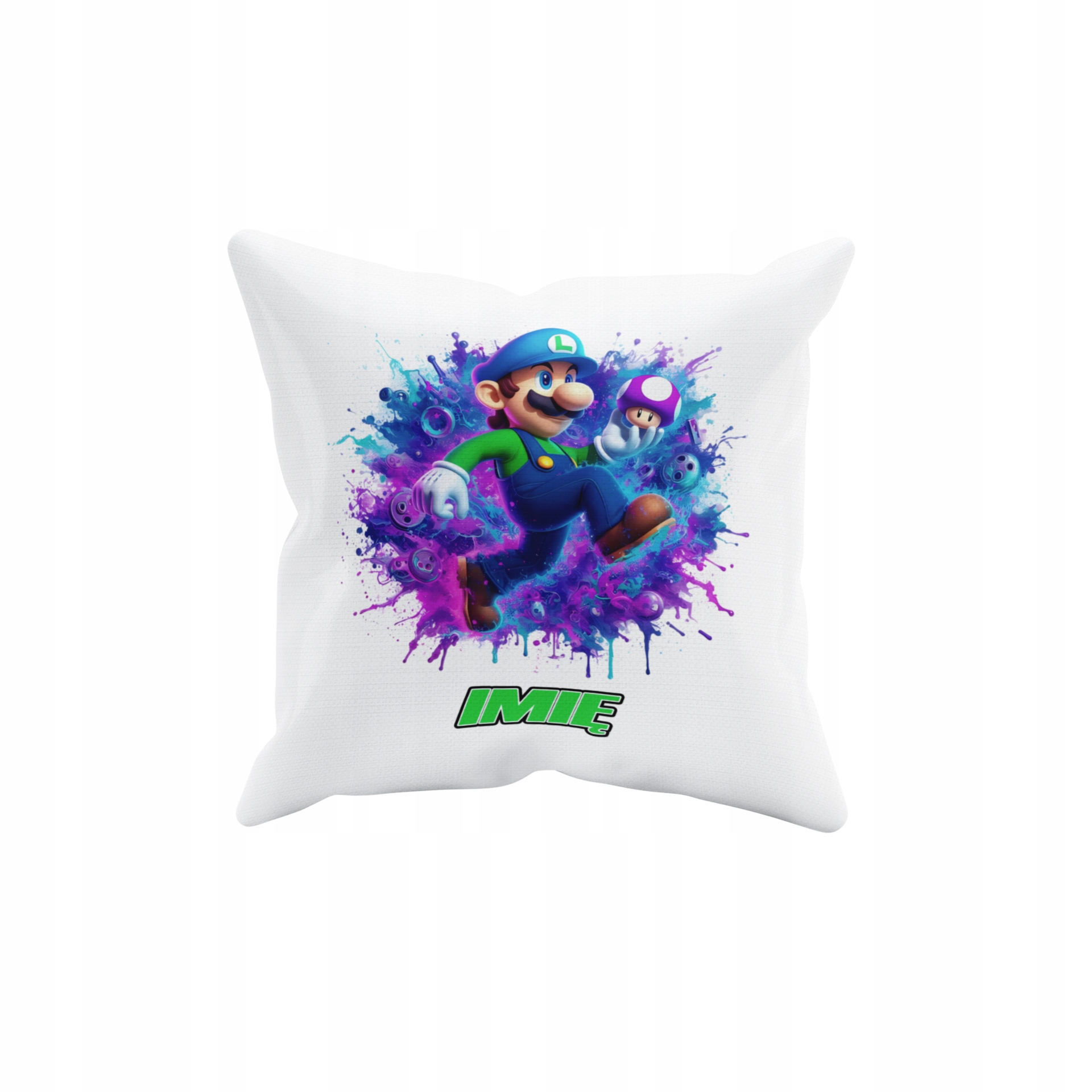 POSZEWKA NA PODUSZKĘ JAŚKA DO PRZEDSZKOLA MARIO LUIGI + IMIĘ GRATIS Waga produktu z opakowaniem jednostkowym 0.5 kg