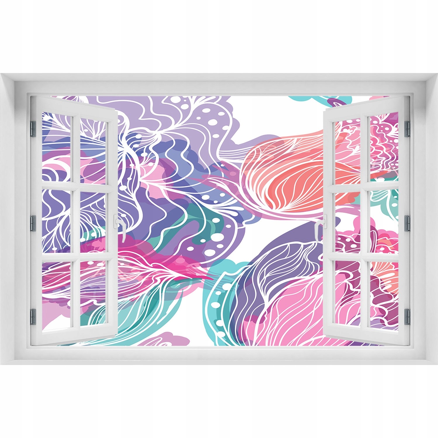 

Okleina 3D Okno Naklejka Magiczne kwiaty 90x60