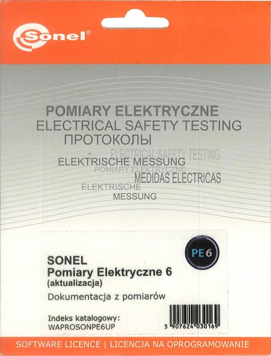 Program Sonel Elektrické merania 6 Upgrade na verziu PE6 Aktualizácia