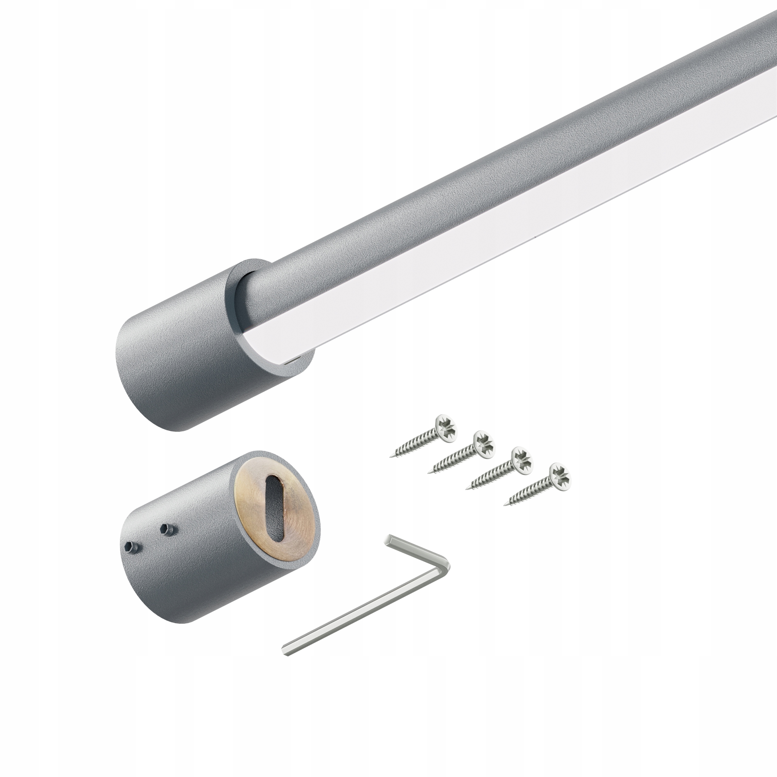 Tyč do šatní skříně na oblečení, průměr 25 mm Antracit 200 cm, Smart Led