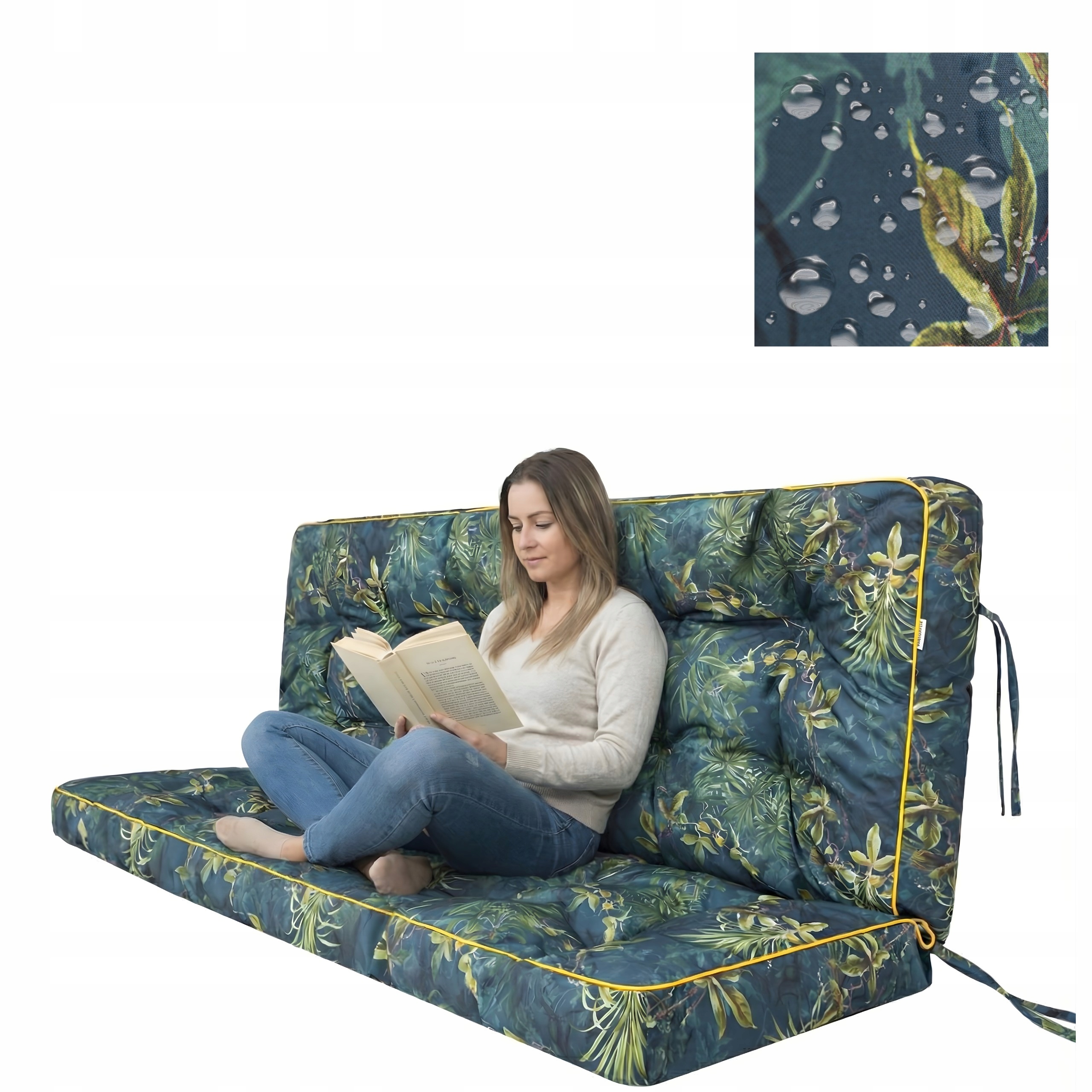 Poduška Na Hojdačku Poduška na záhradnú lavičku s opierkou Vodotesná 140 cm