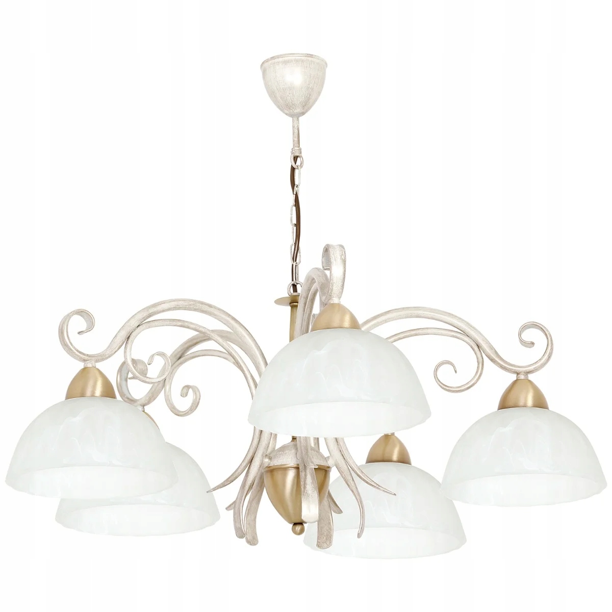 Aurora Luminex: Dekoratívna závesná lampa krémová, 5 sklenených tienidiel