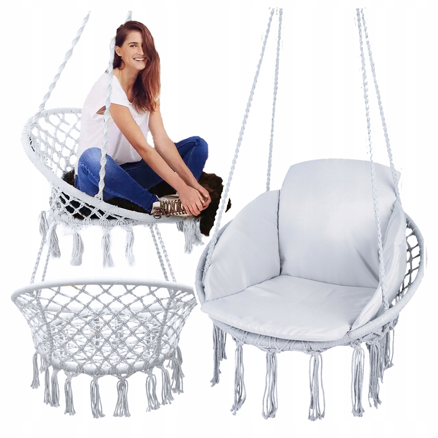 Zahradní Set Houpačka Křeslo Houpačka Zahradní Houpací Síť Deluxe Modern Polštář