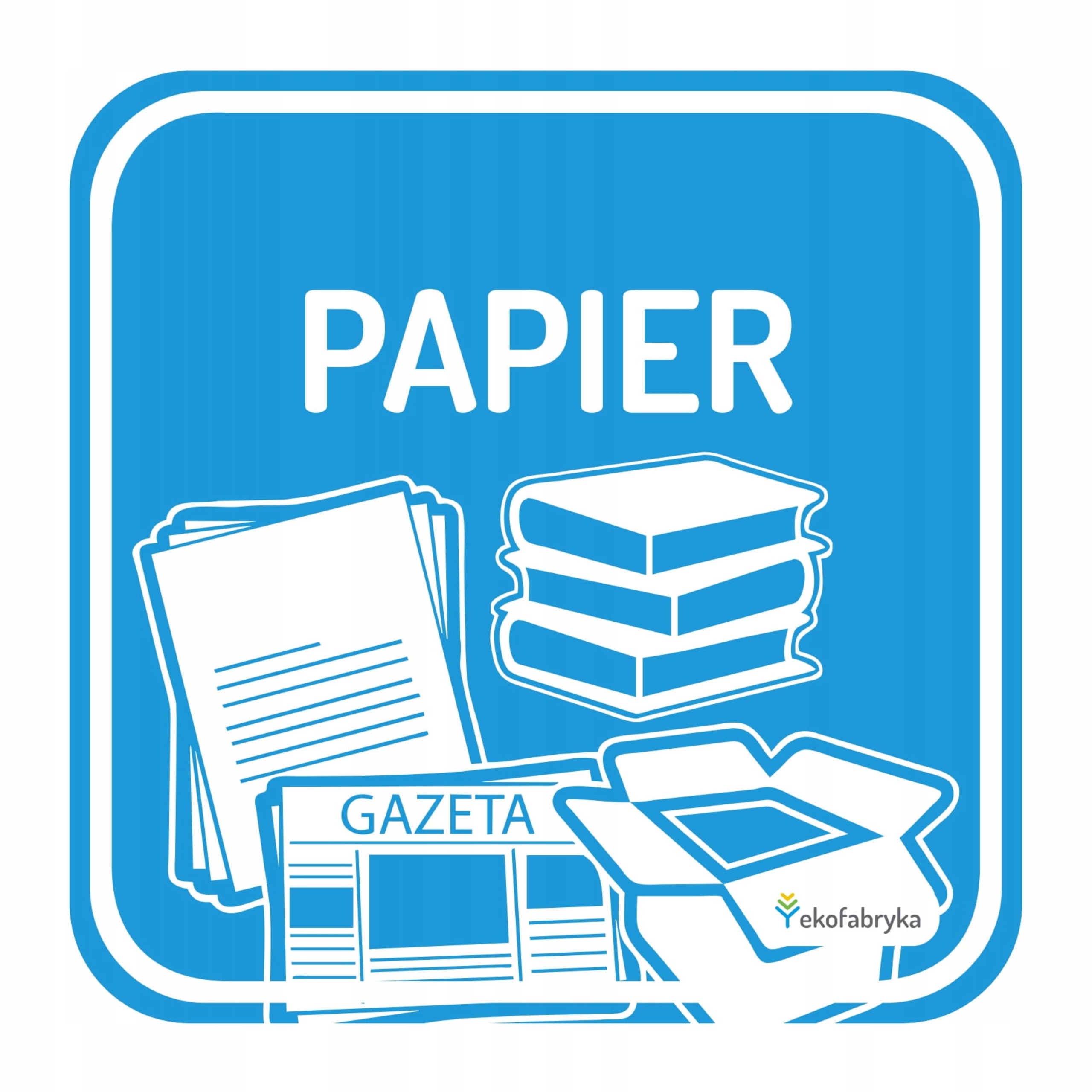 

Papier Naklejka na kosz Segregacja śmieci 20cm