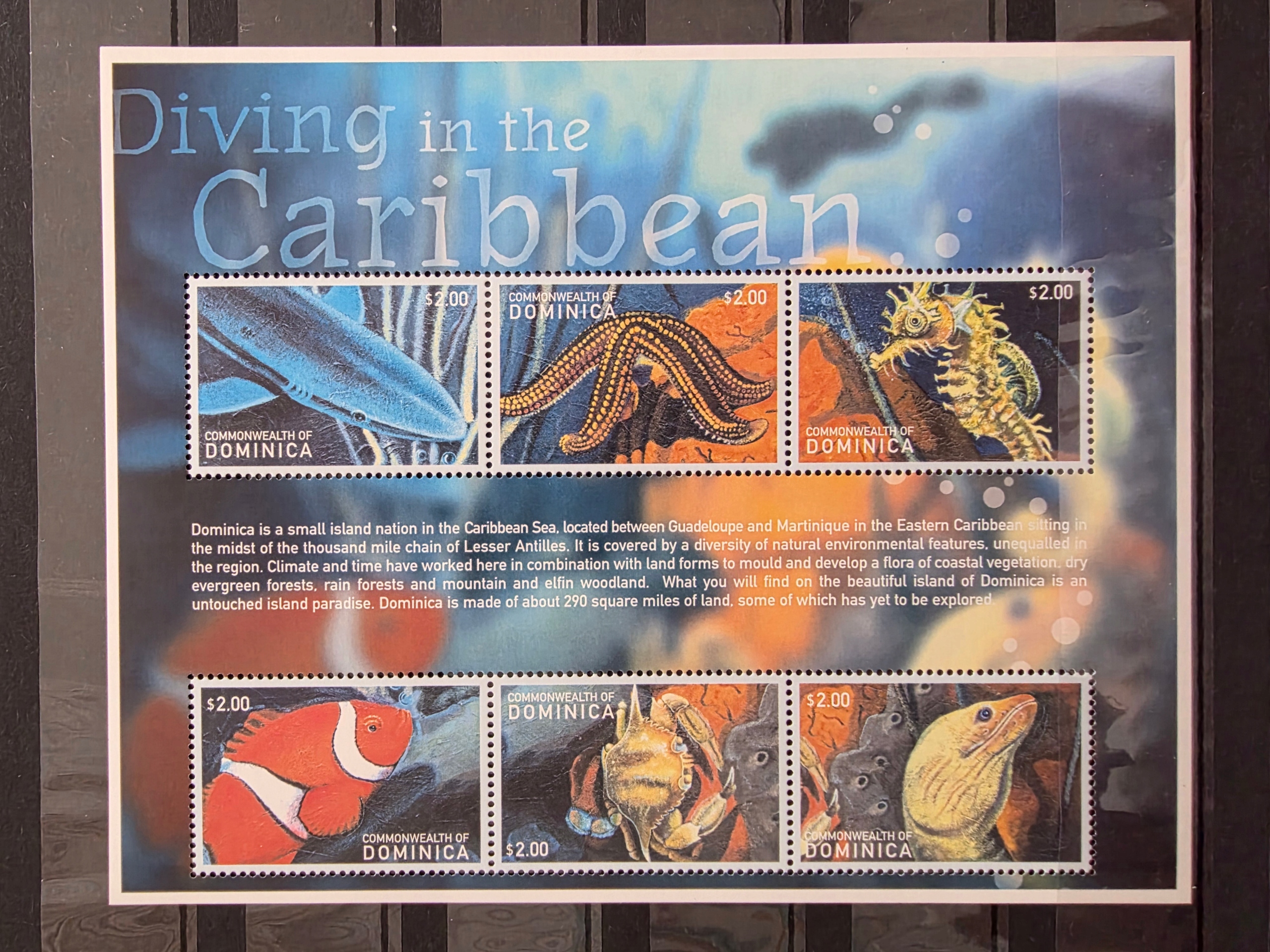 Znaczki Fauna Ryby Dominica czysty /R