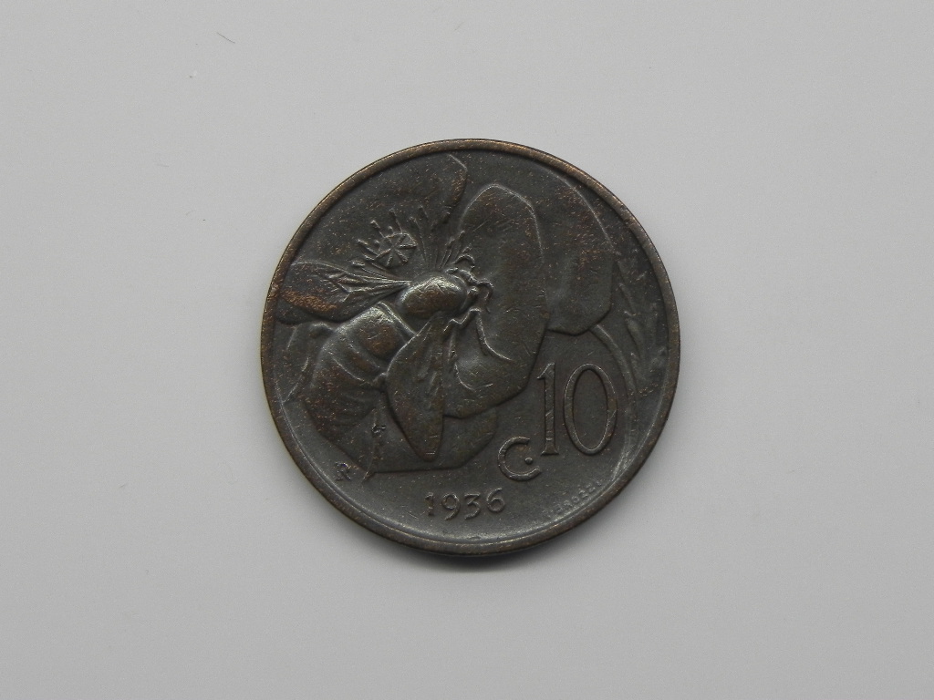 4433/ 10 CENTESIMI 1936 PSZCZOŁA WŁOCHY