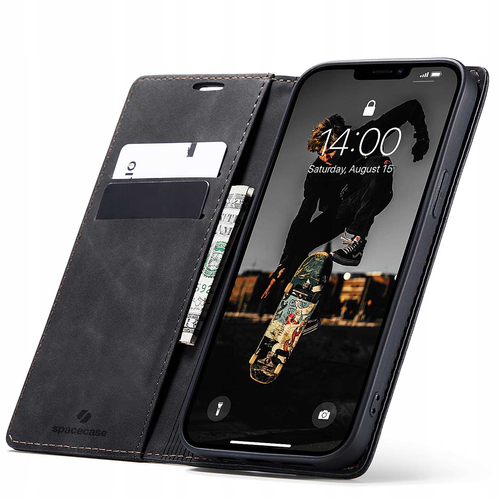 Spacecase Peněženka Pouzdro pro iPhone 13 Pro černá