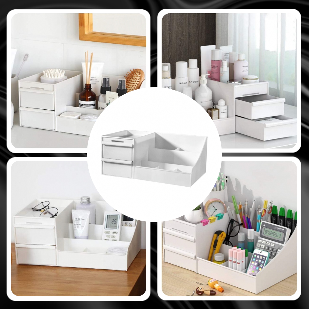 SZKATUŁKA PUDEŁKO ORGANIZER NA KOSMETYKI SZUFLADY Materiał tworzywo sztuczne