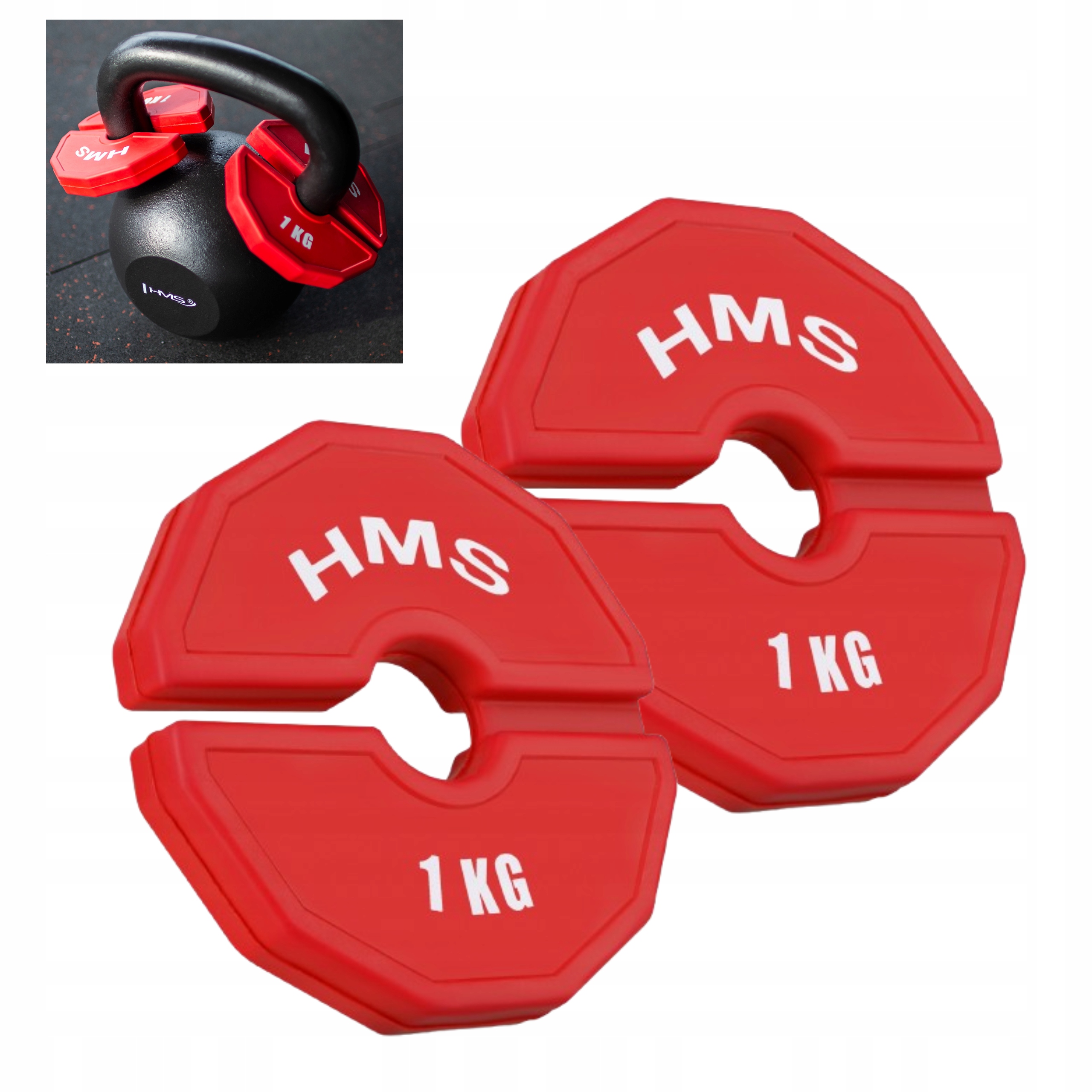 Malé Závaží pro činky Kettlebell Hms 2x1 kg Progresivní talíře Ocel