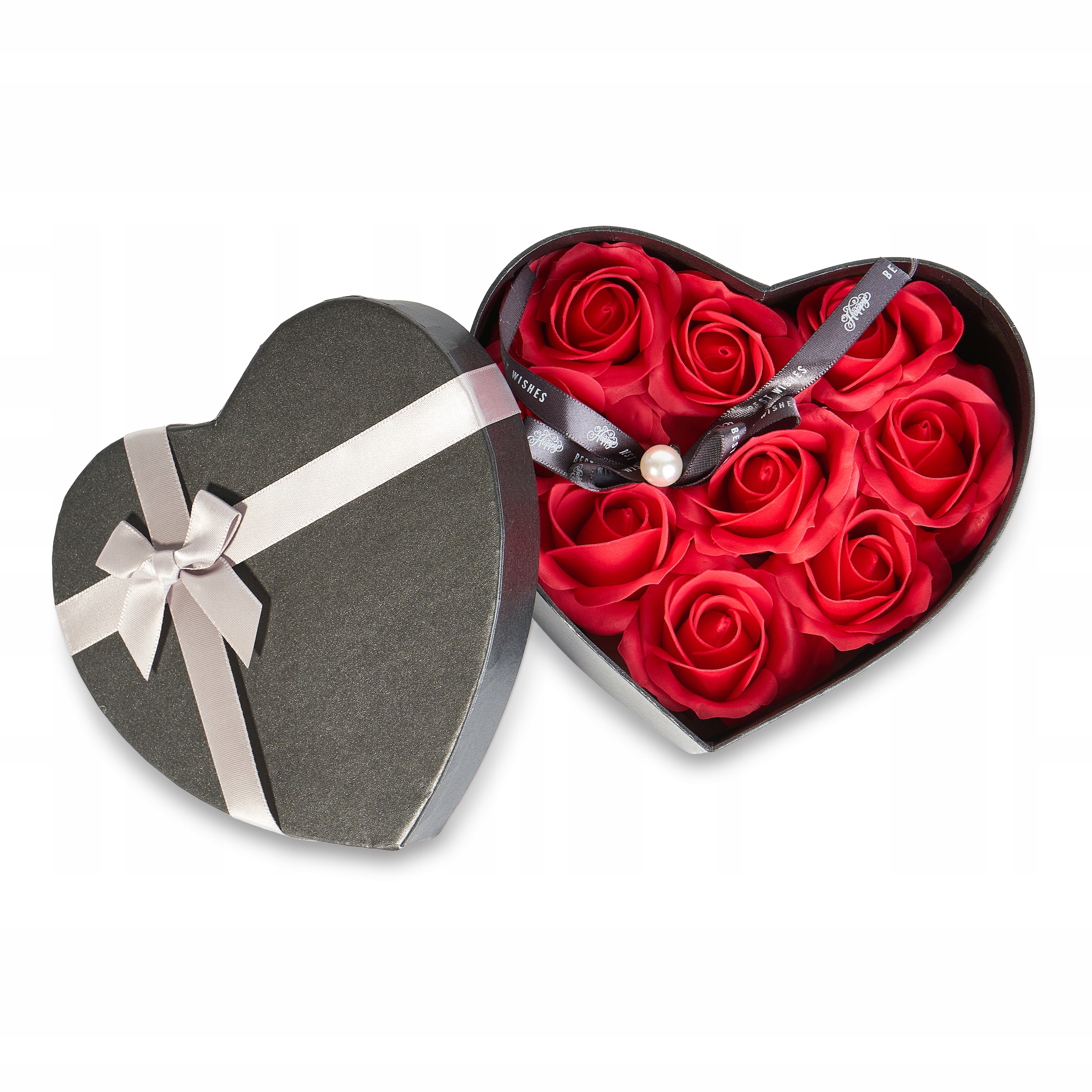 

Flowerbox serce kwiaty mydlane róże na walentynki