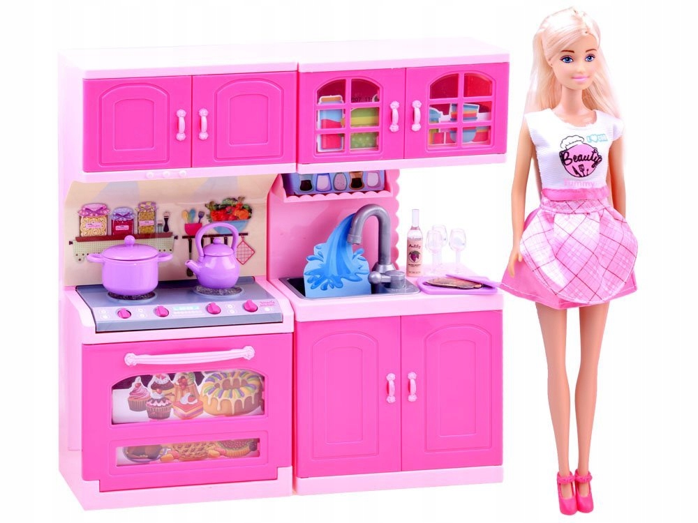 LALKA KUCHNIA DLA LALEK ŚWIATŁO DŹWIĘK MEBLE