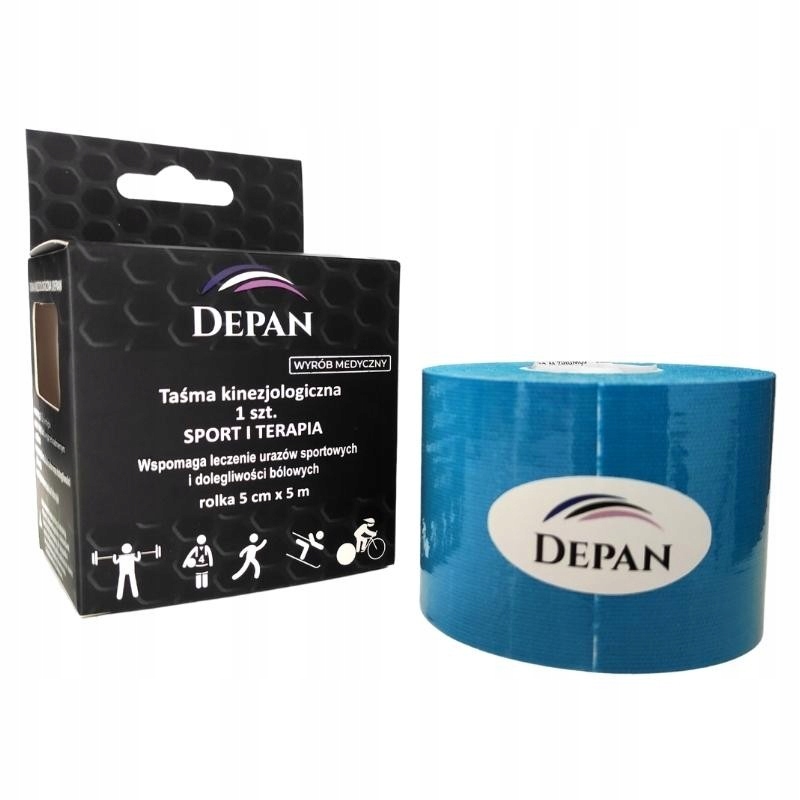 

Kinesiotaping Tejp Taśma Kinezjologiczna Niebieska