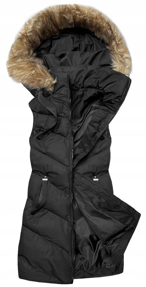 Dámský Vesta Kožíšek 5M787 Černý S (36)