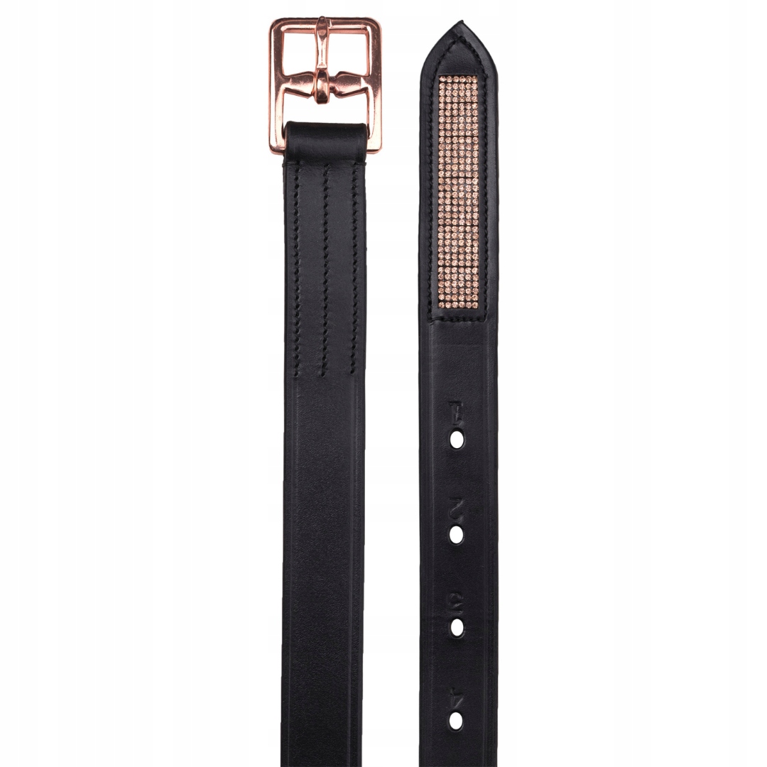 Třmenové Řemeny s flitry X-Line Rosé černé Waldhausen 140 cm