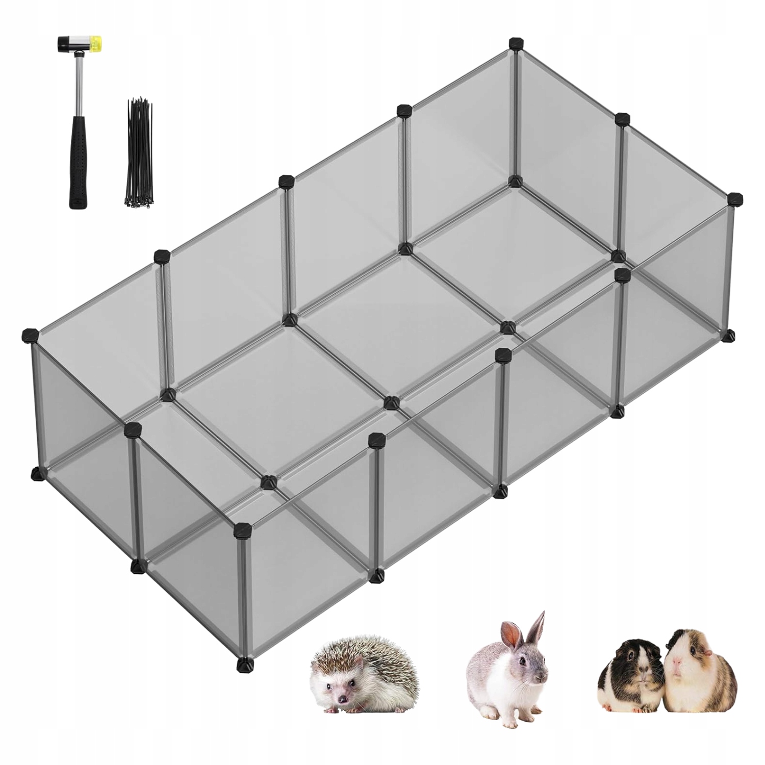 Kotec Výběh Pro Malé Hlodavce Králík Morče 143x73x46 CM Šedý