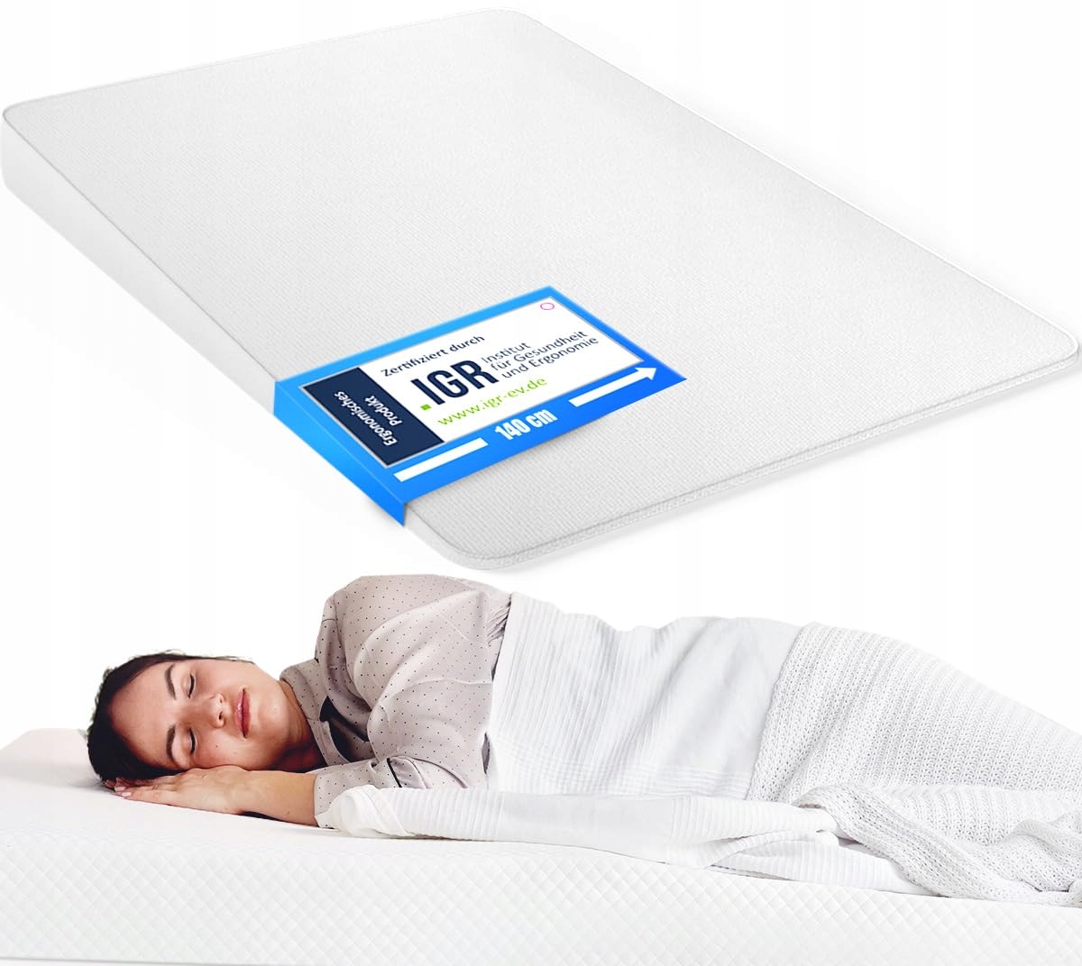 Dynmc You klinový vankúš 200×140×14 cm ergonomický biely
