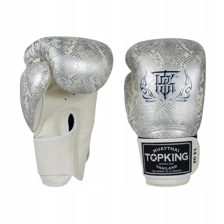 Rękawice Bokserskie Muay Thai Top King Star Snake Biały 16OZ