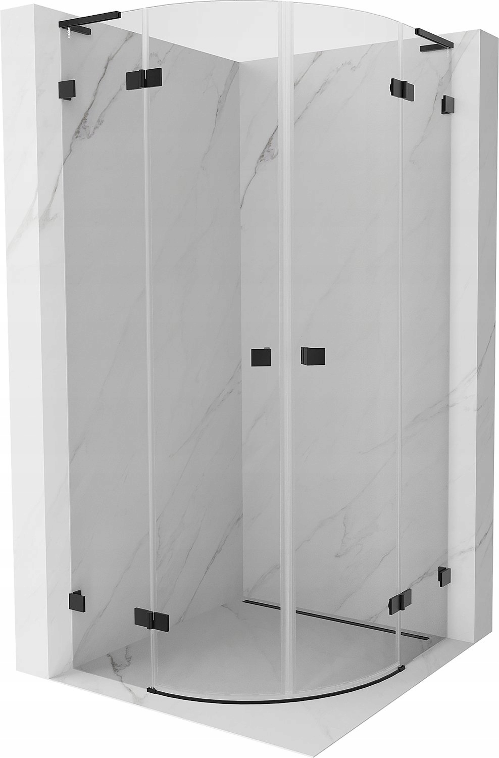 Mexen Lunar L Sprchový kout 100x100cm, černý, transparentní sklo