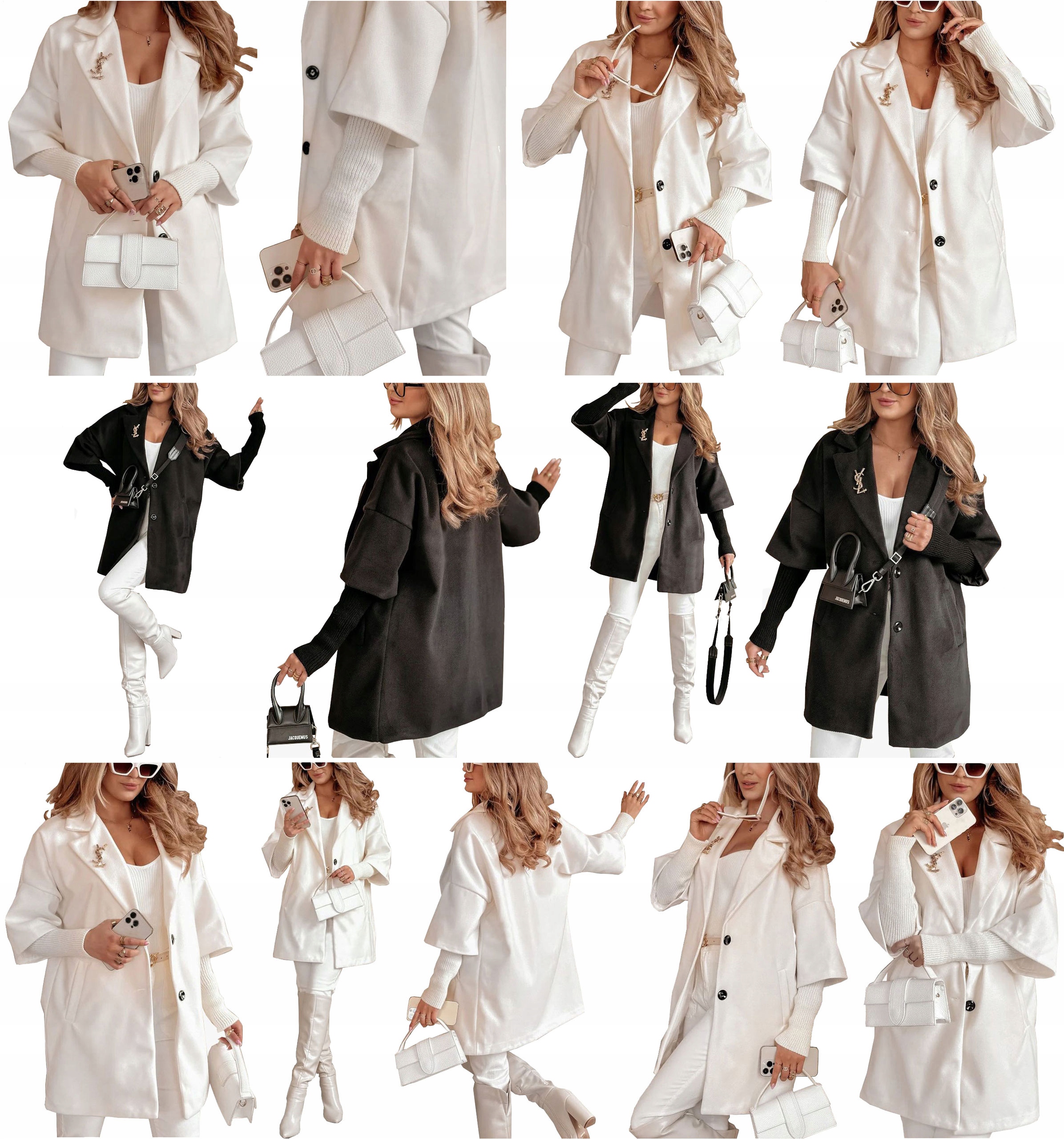 PŁASZCZ GRZYBEK PŁASZCZYK RĘKAWY ZE ŚCIĄGACZEM OVERSIZE KURTKA PREMIUM M Płeć kobieta