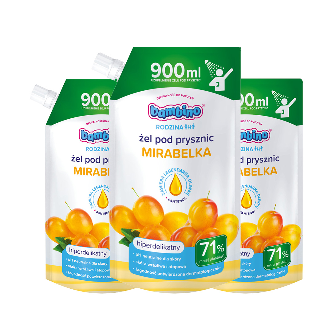 Bambino Sprchový gel Mirabelka refill 3x 900 ml