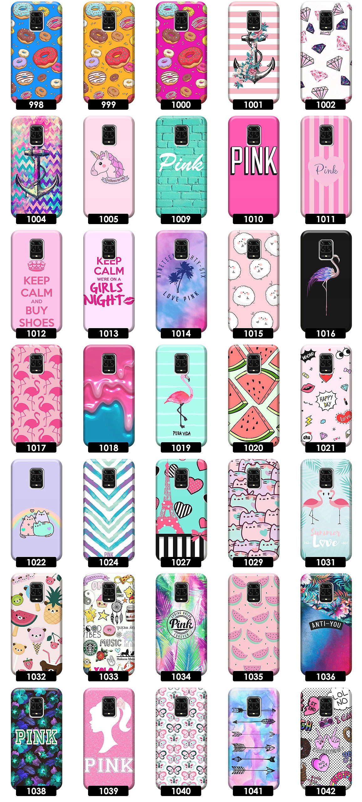 ETUI CASE OBUDOWA NA TELEFON DO XIAOMI REDMI NOTE 9S 9 PRO WZORY + SZKŁO Dedykowany model Redmi Note 9S 9 Pro