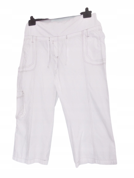 E-VIE MATERNITY BIAŁE CIĄŻOWE SPODNIE 7/8 46 48