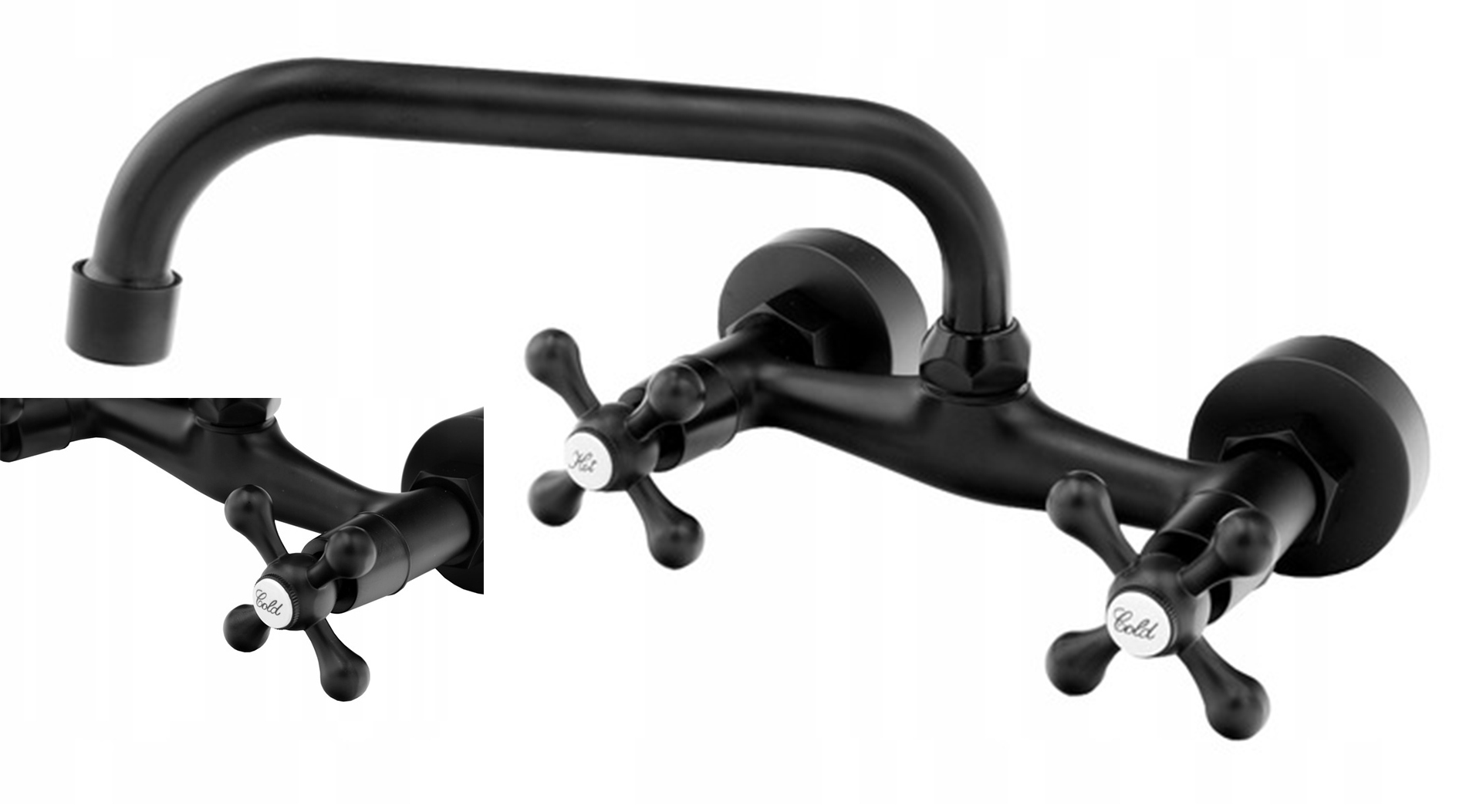 Kuchynská Umývadlová Batéria Retro Čierna Do Kúpeľne Do Umývadla