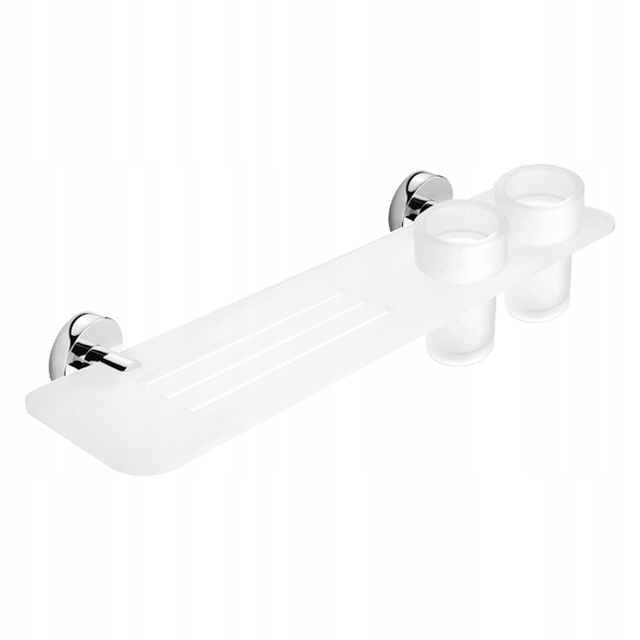 Nimco Unix polica do kúpeľne so sklom matná biela 50 cm Un X350-58DW-26